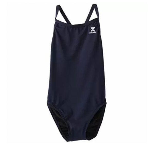 TYR SPORT Girl's Durafast Elite Solid Diamondfit Swimsuit (Navy, Size 28)